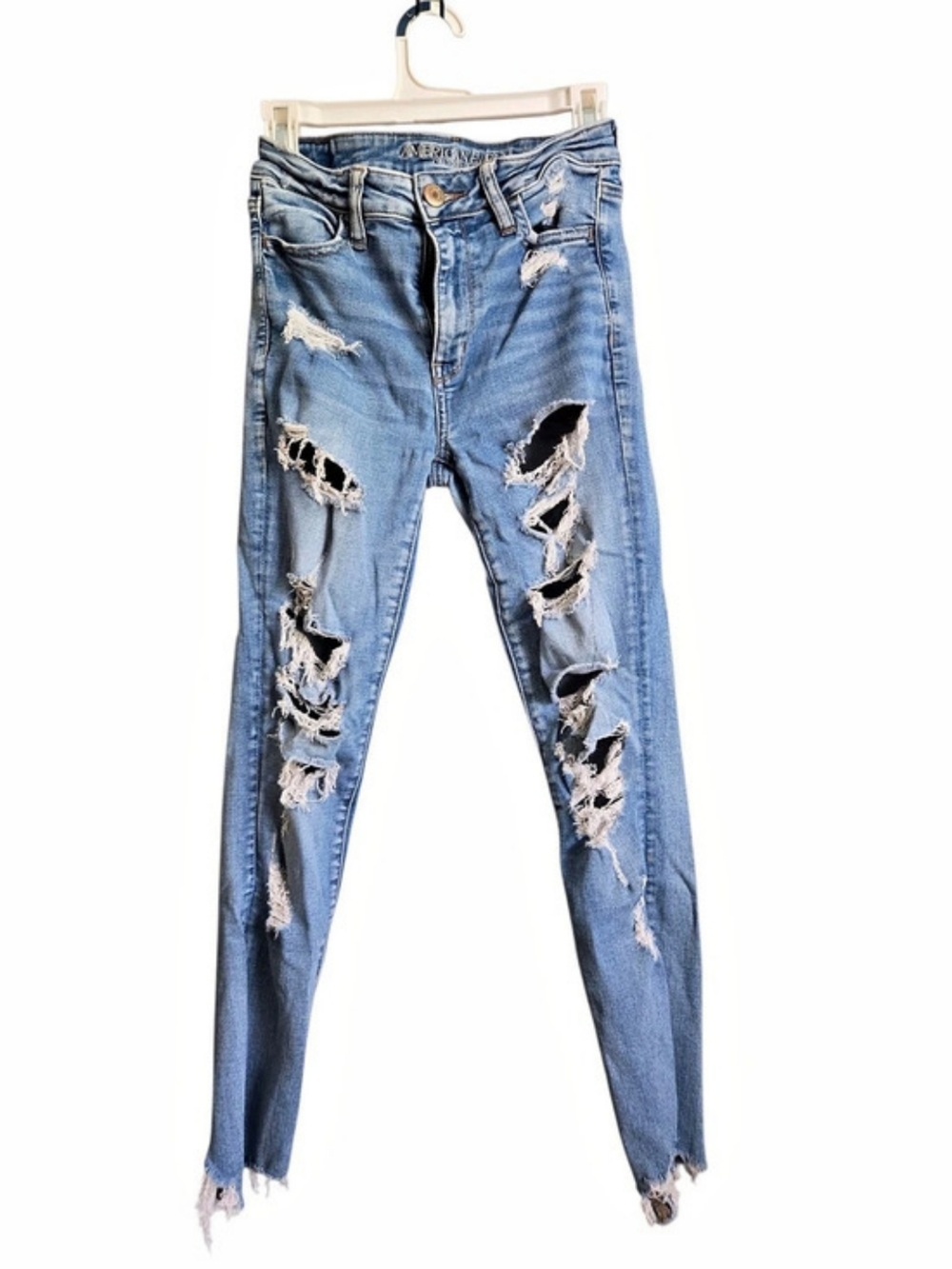 American Eagle Outfitters AE Next Level Ripped Super High-Waisted Jegging